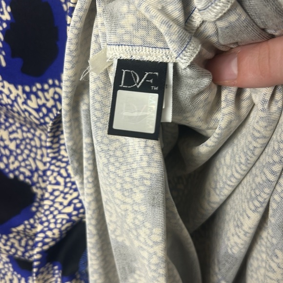 Diane Von Furstenberg Ruri Cheetah Black Blue 100% Silk Shift Dress Size 8 - Picture 7 of 11